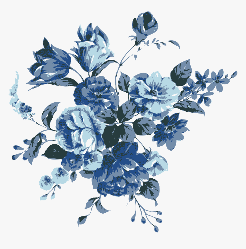 Flower Blue Clip Art - Blue Flower Vector Free, HD Png Download - kindpng