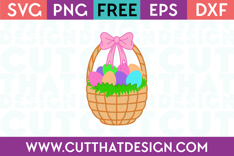 Free SVG Easter Basket with Bow Cut That Design