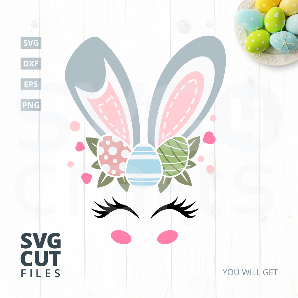 Easter Bunny SVG Cut File, svg, dxf,eps, png (75221) | SVGs | Design