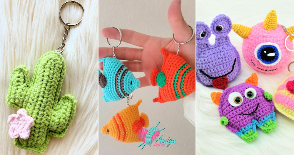 25 Free Crochet Keychain Patterns (Amigurumi Keychains)