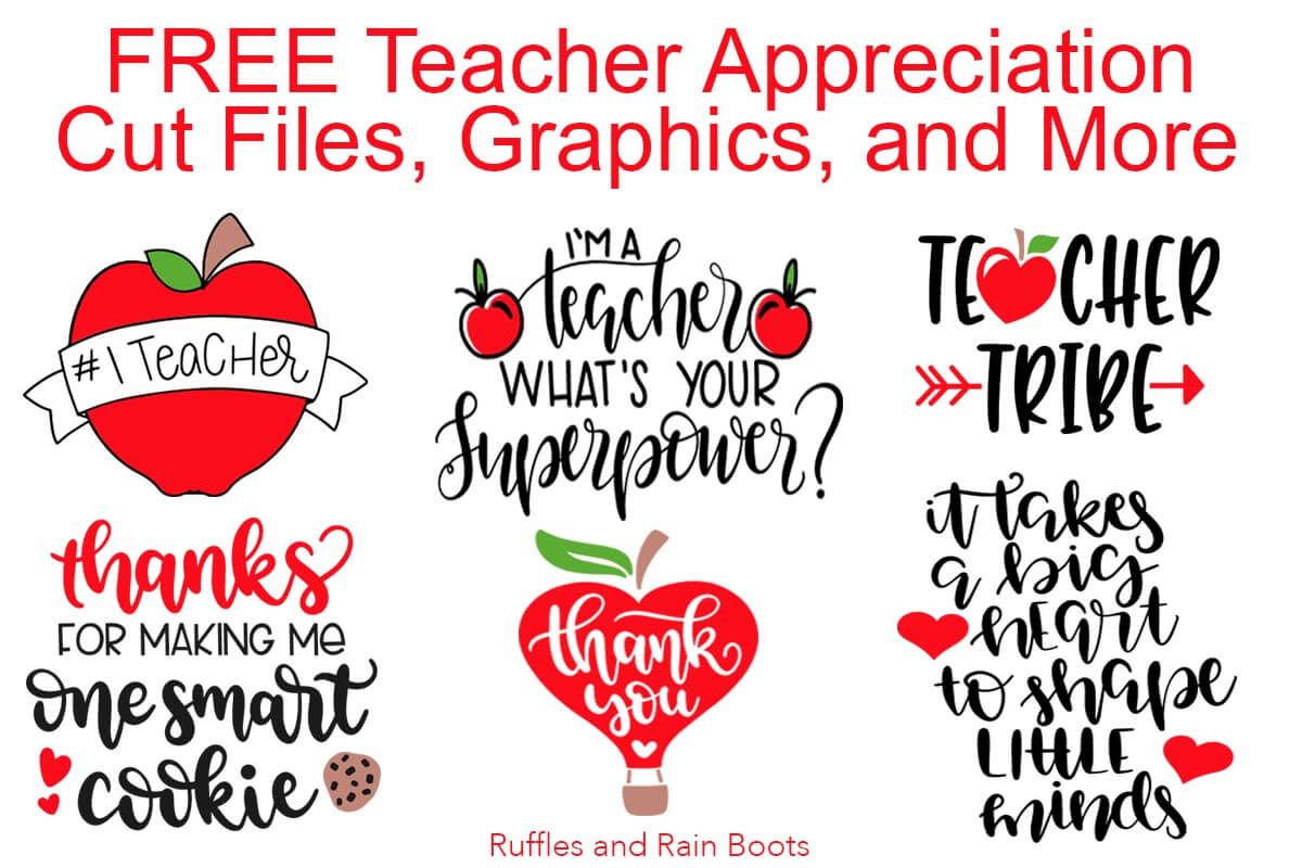 Free Teacher SVG Files - Appreciation Week & Back to School | Free