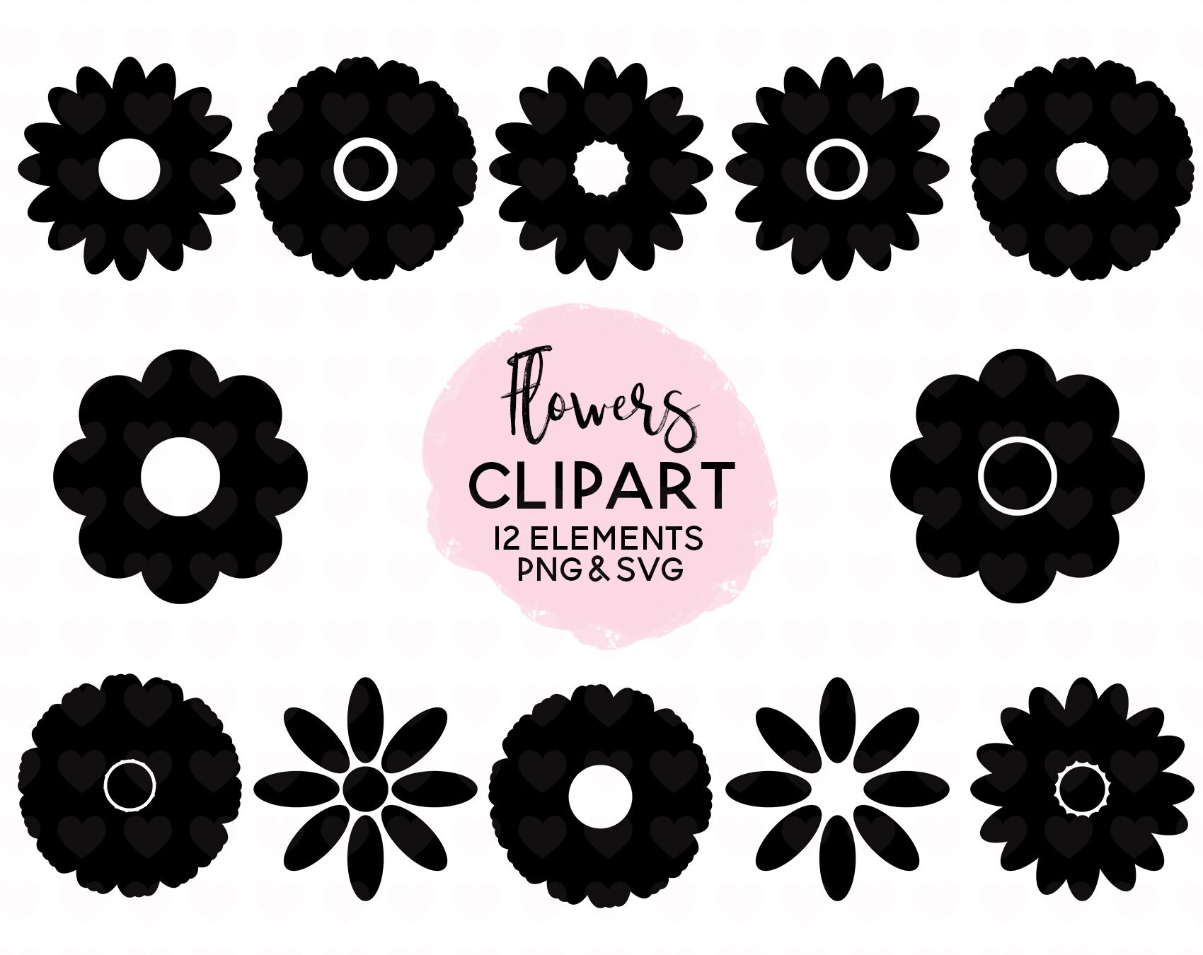 Flower SVG File Flowers PNG File Floral Clipart Cutting - Etsy