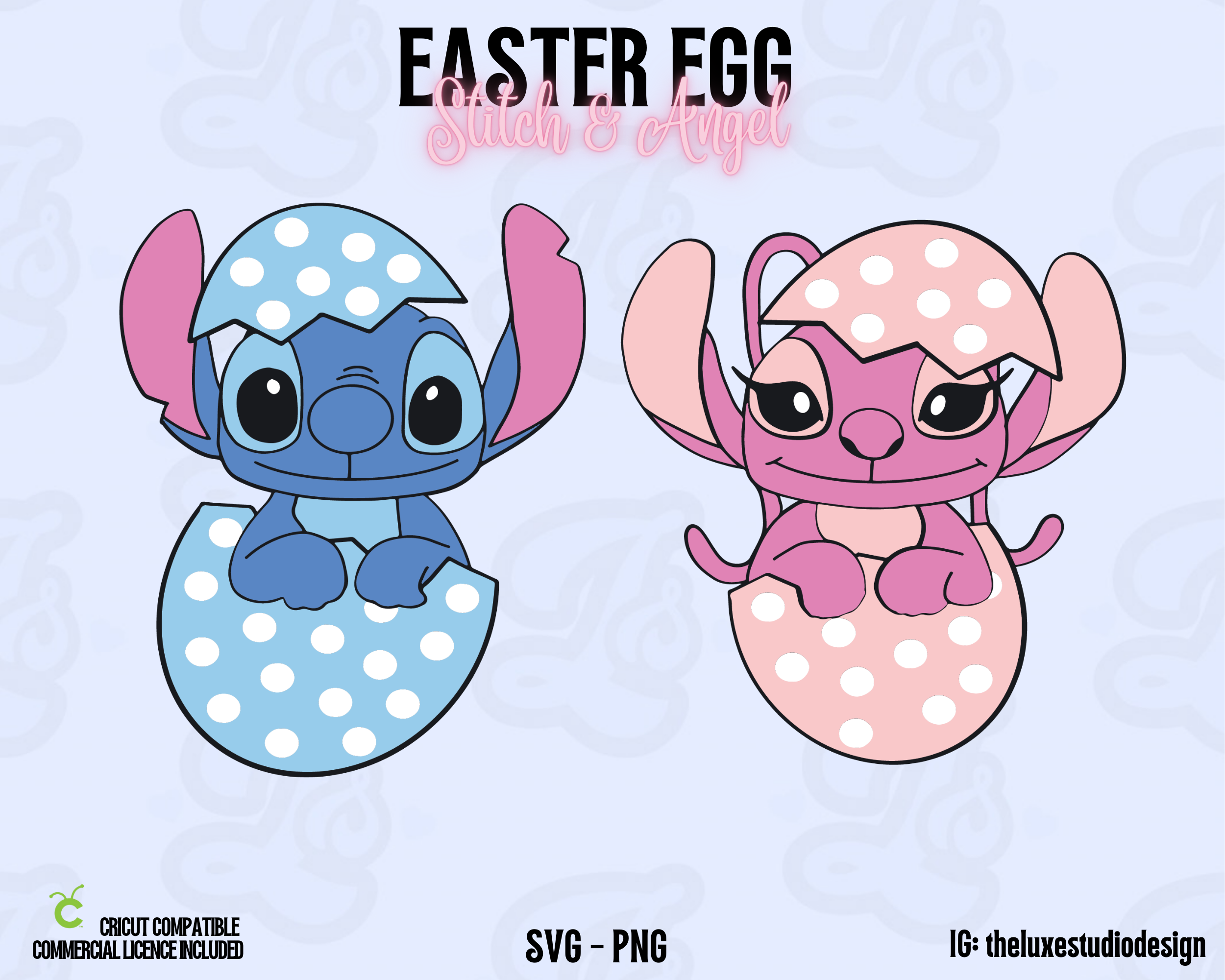 Stitch and Angel Easter Eggs SVG PNG - Payhip