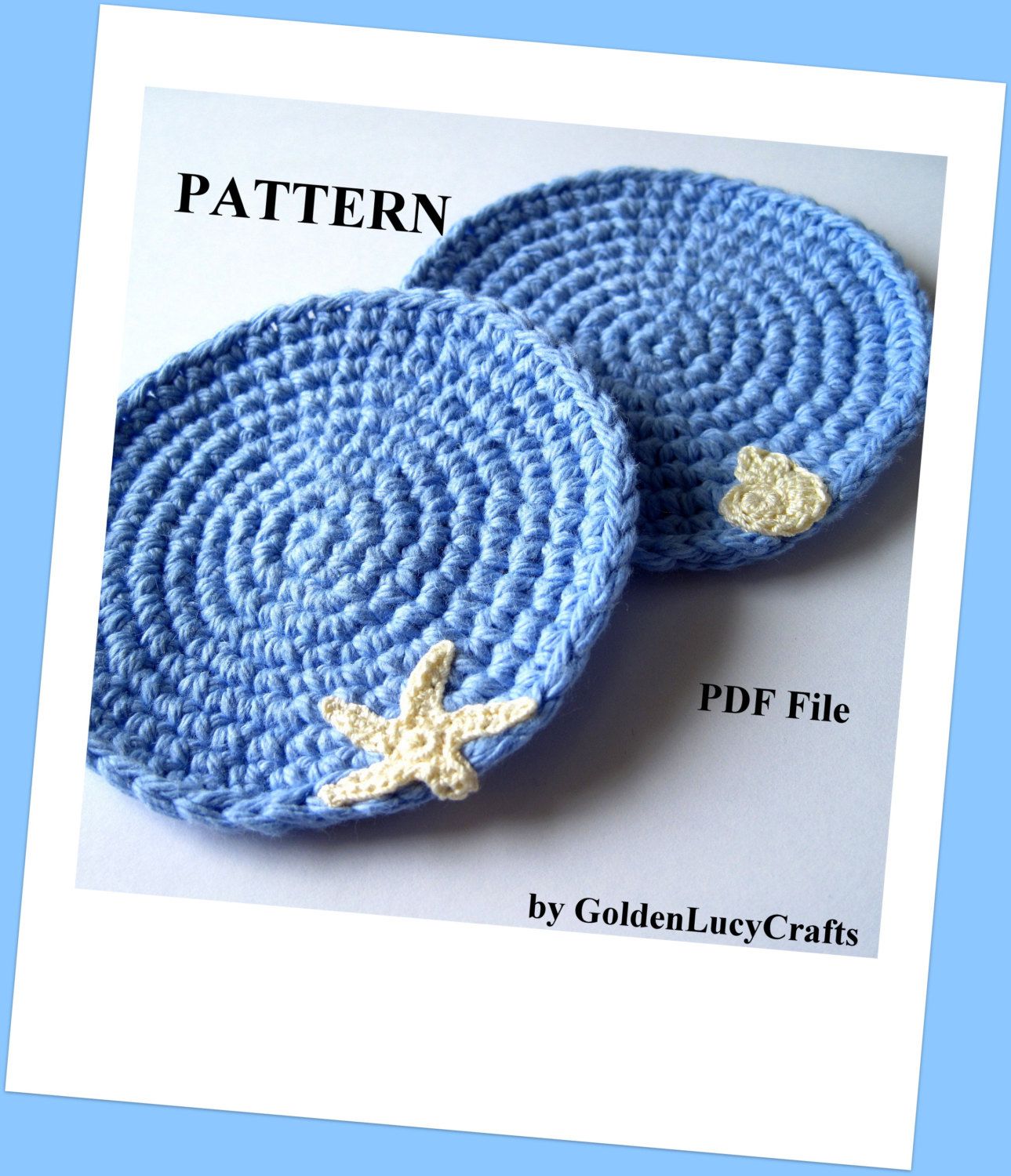 Coaster Crochet Pattern Ocean Theme Sea Motifs Summer | Etsy in 2021