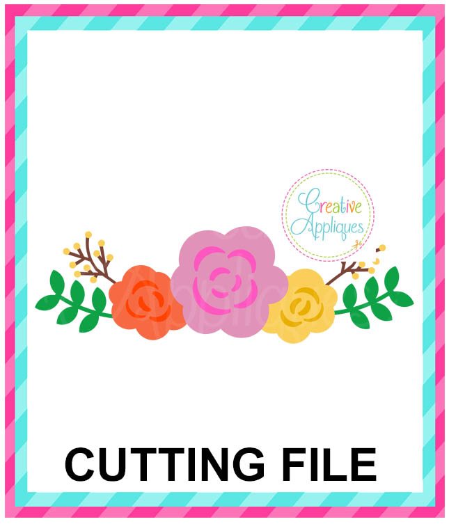 Floral Swag Cutting File SVG DXF EPS - Creative Appliques