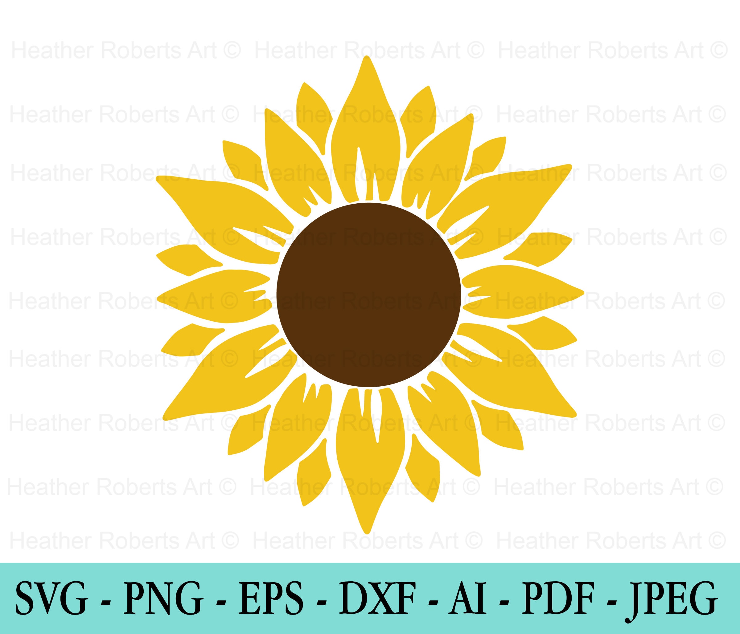 Sunflower SVG Flower Svg Digital Download Clipart - Etsy
