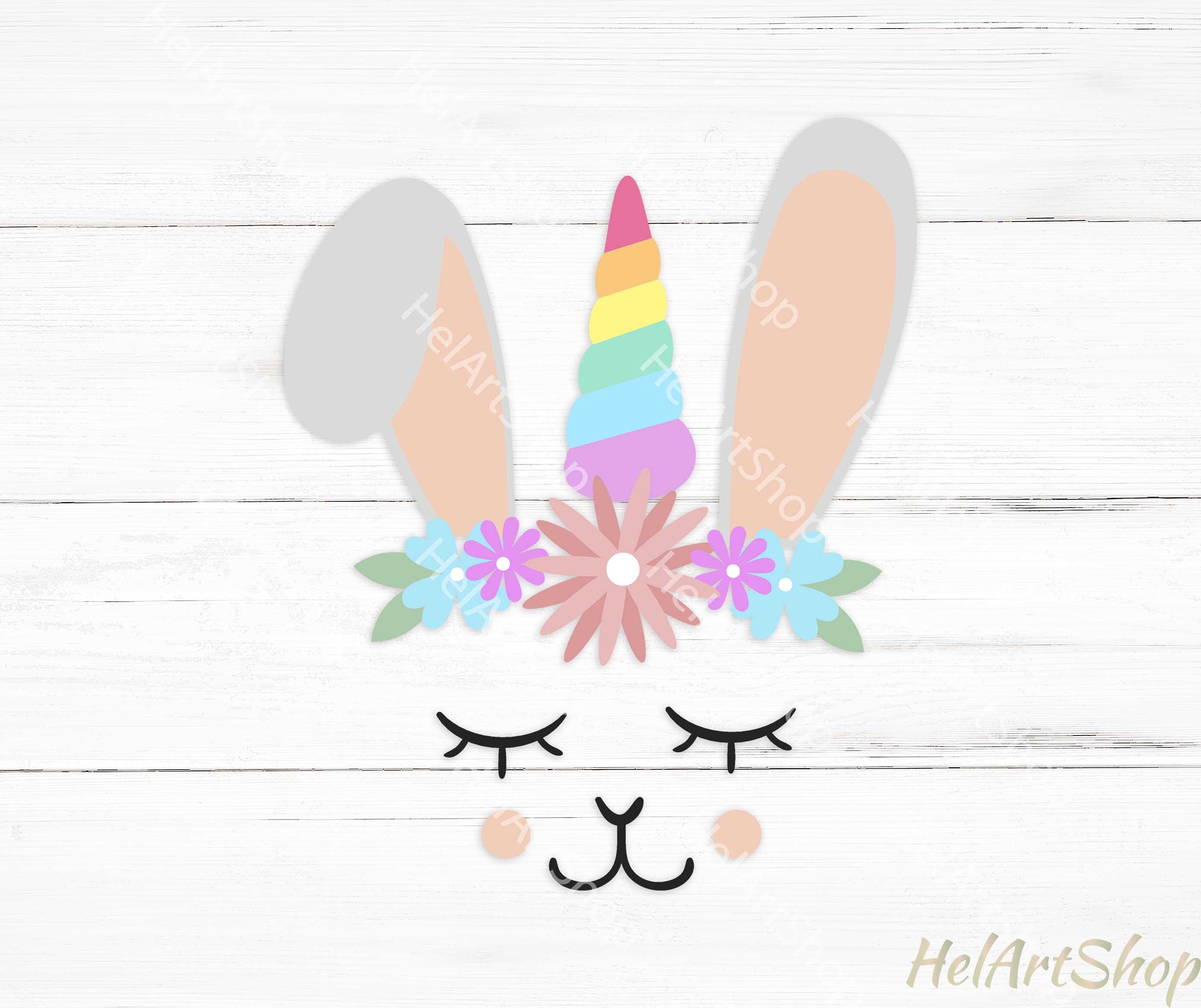 Bunny unicorn svg, Easter unicorn svg, Kids easter svg By HelArtShop