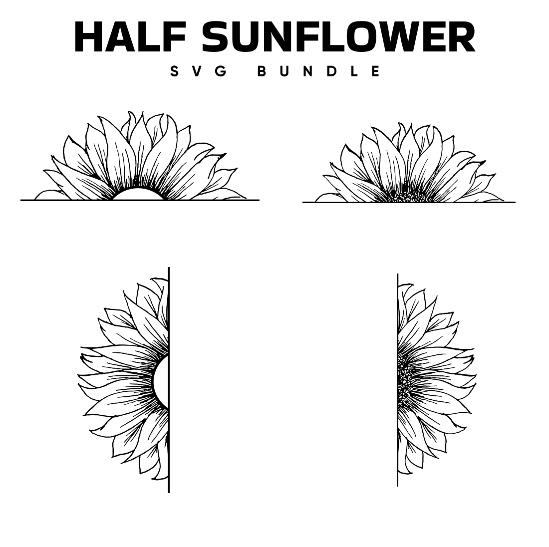 Half Sunflower SVG Files – MasterBundles