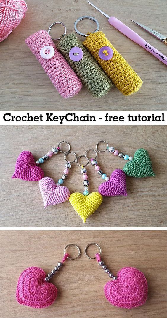 Crochet Keychain in 2020 | Crochet keychain pattern, Crochet keychain