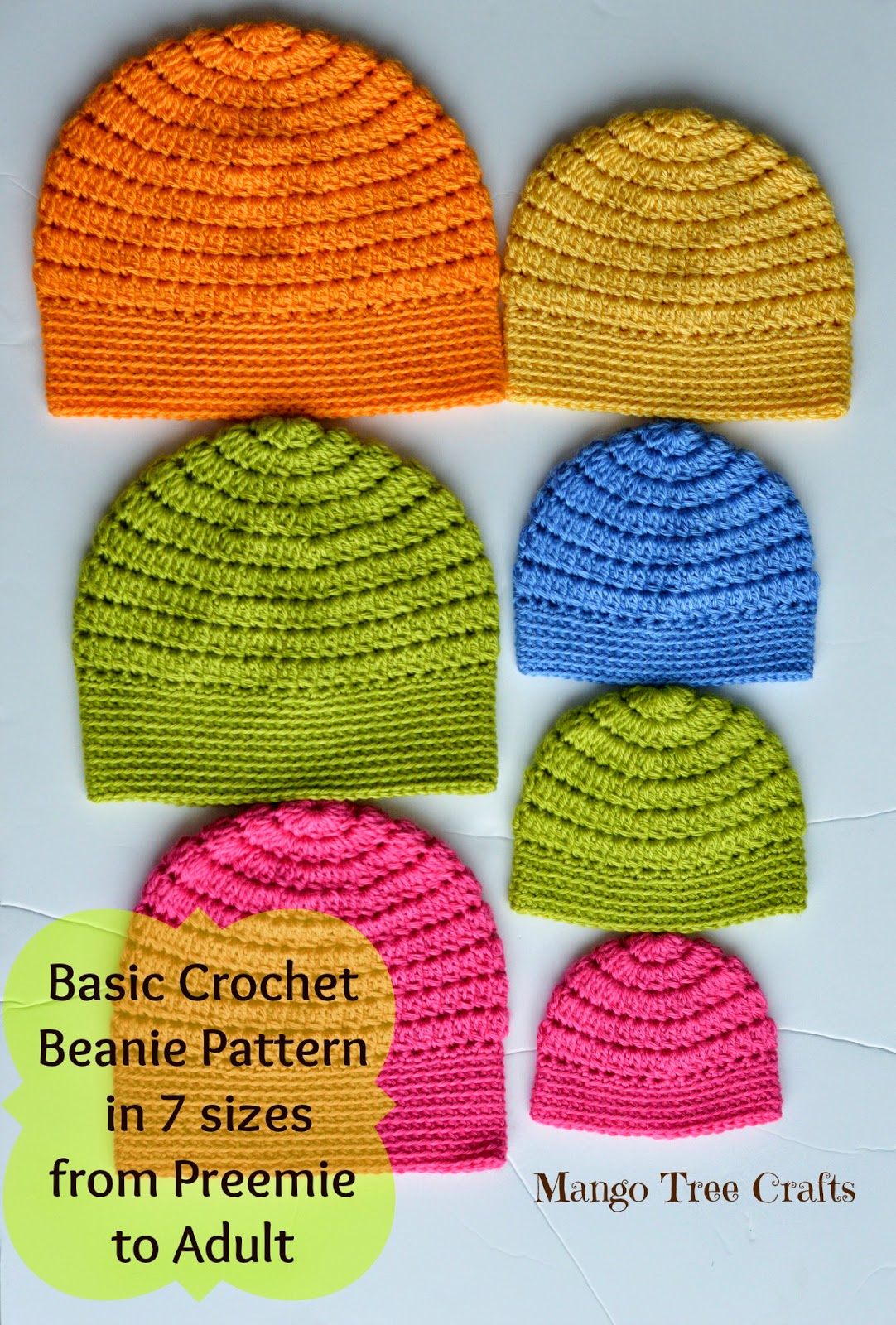 Free Basic Beanie Crochet Pattern All Sizes