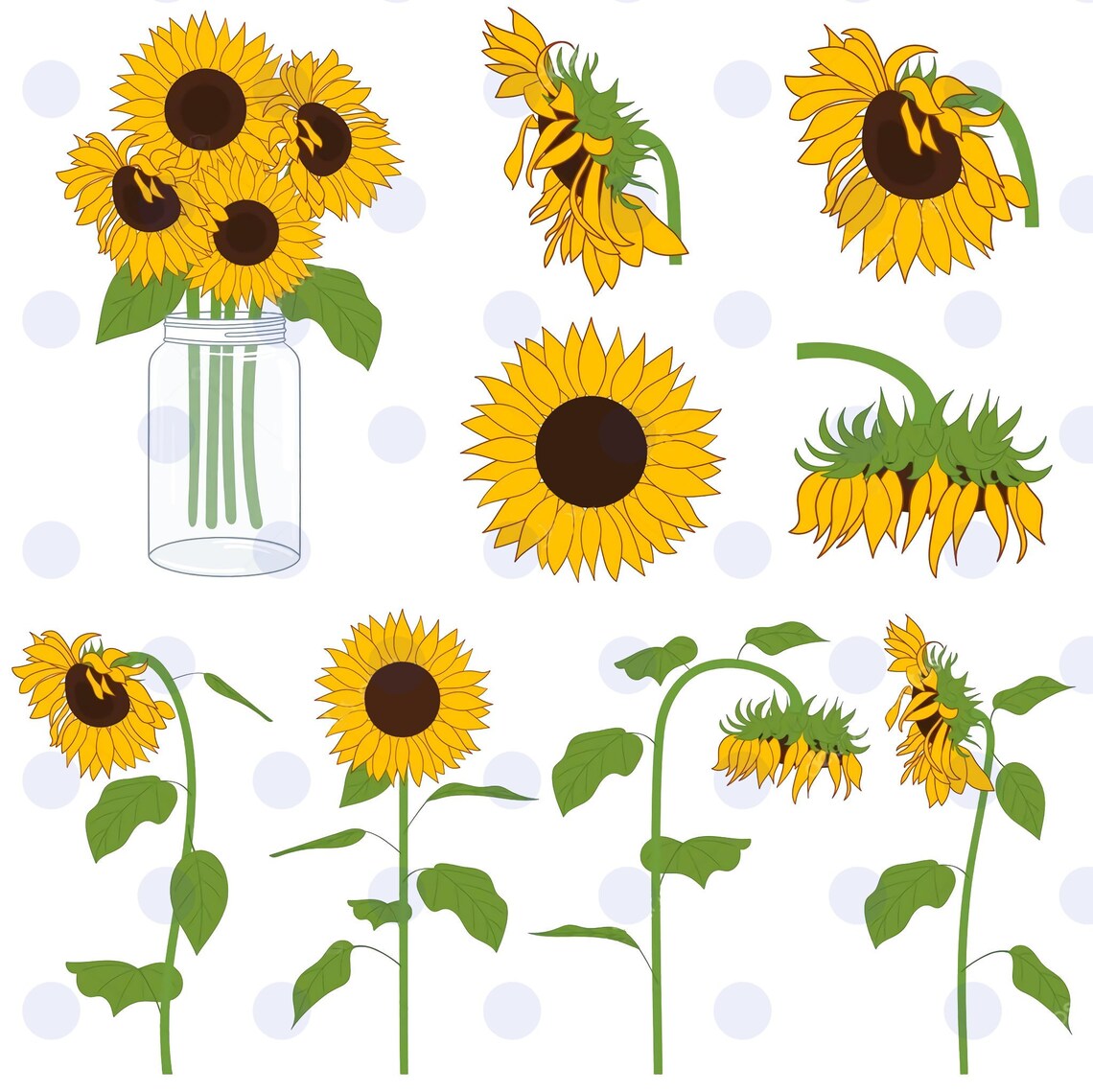 sunflowers sunflower svg sunflowers clipart sun svg | Etsy