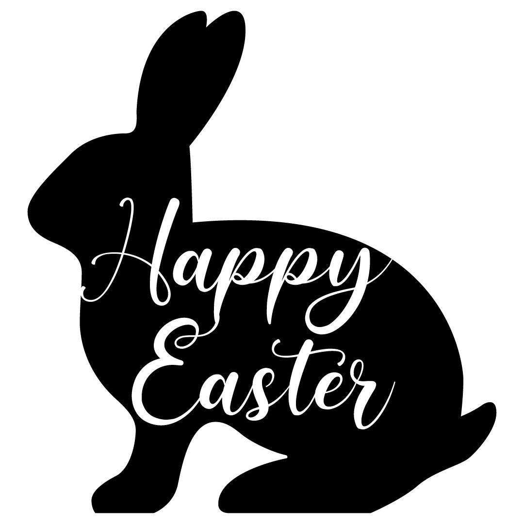 Free SVG Files | SVG, PNG, DXF, EPS | Easter Bunny Flowers Silhouette