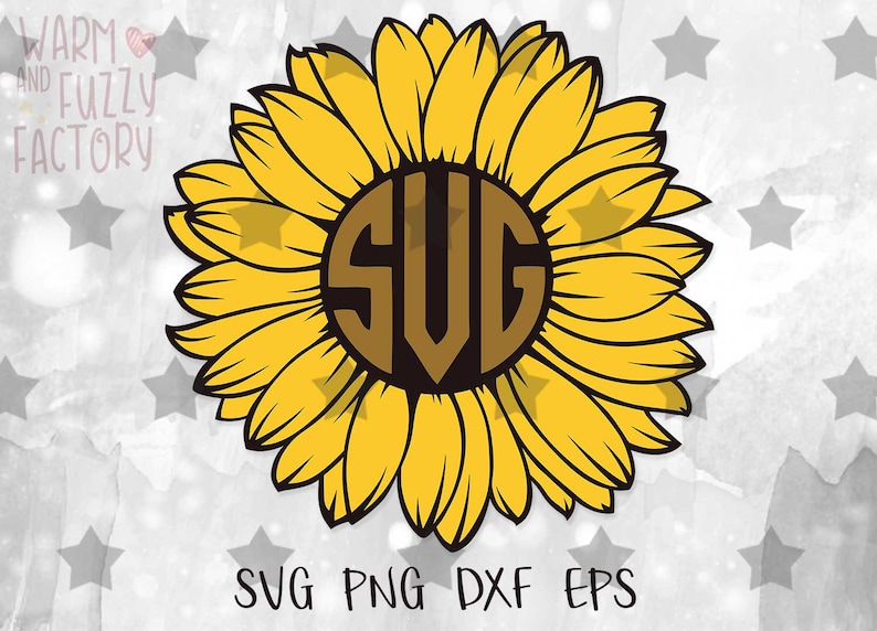 Sunflower svg Sunflower monogram svg Flower svg Sunflower | Etsy