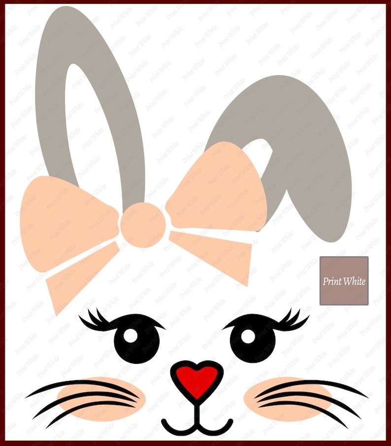 Bunny Face Svg Easter Svg Bunny Face Cut File Svg Png | Etsy