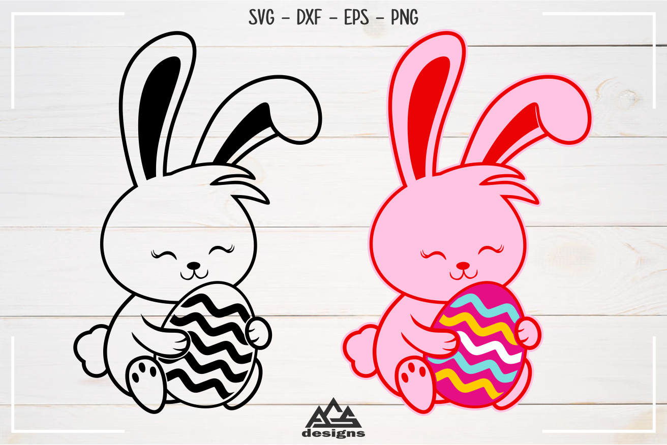Cute Easter Bunny Rabbit Svg Design By AgsDesign | TheHungryJPEG