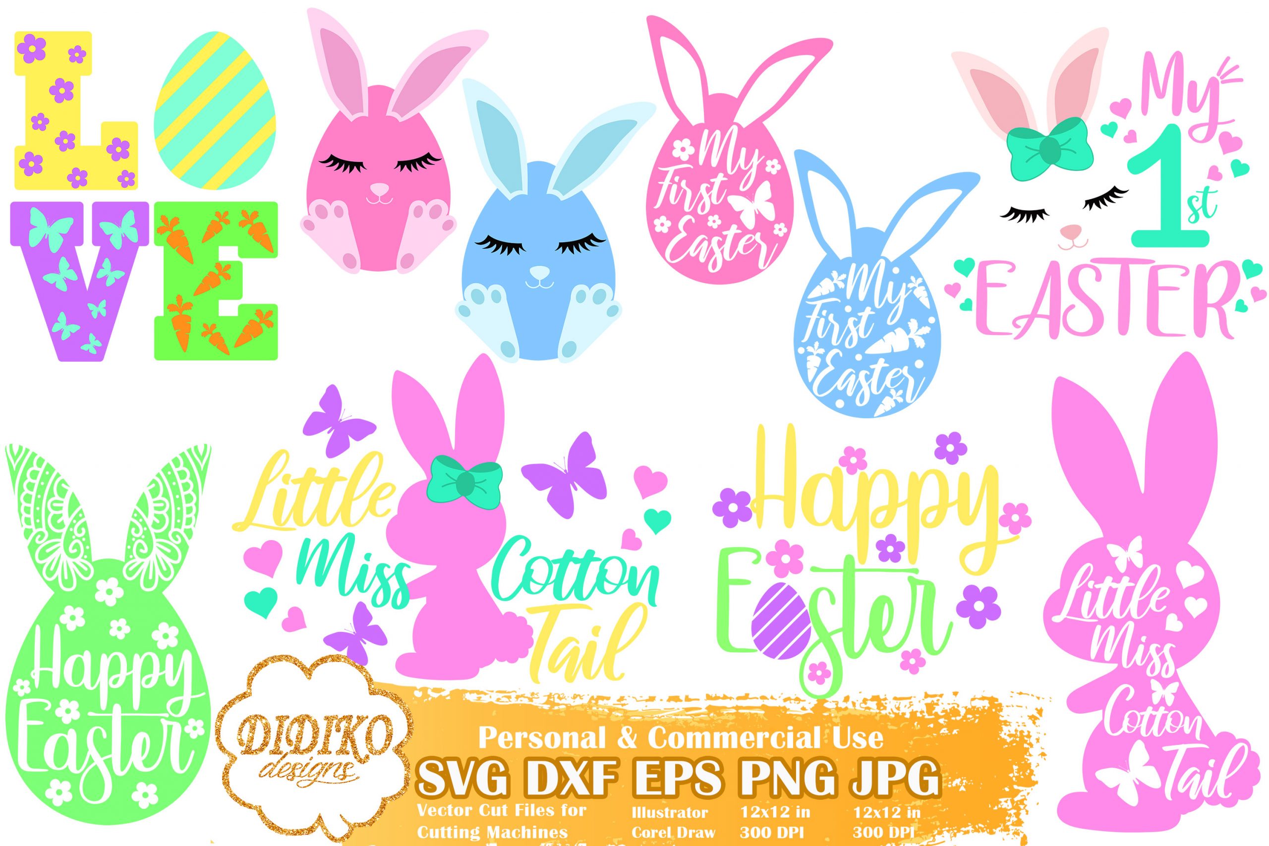 Easter Bundle SVG, Easter Bunny SVG File for Cricut - DIDIKO designs