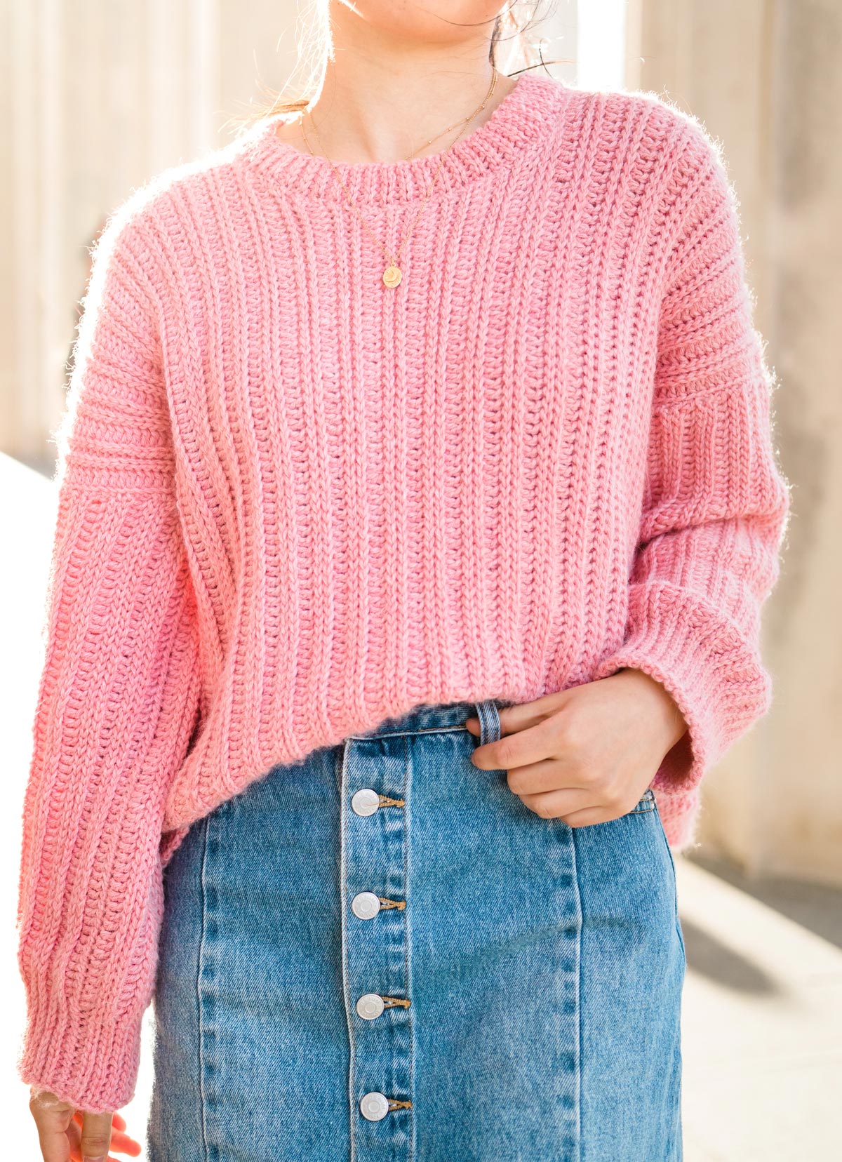 Knit-Look Ribbed Crochet Sweater - Free Pattern | For The Frills