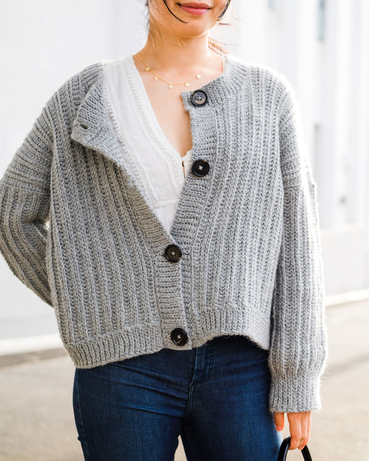 Crochet Ribbed Button Cardigan - free pattern + video | For The Frills